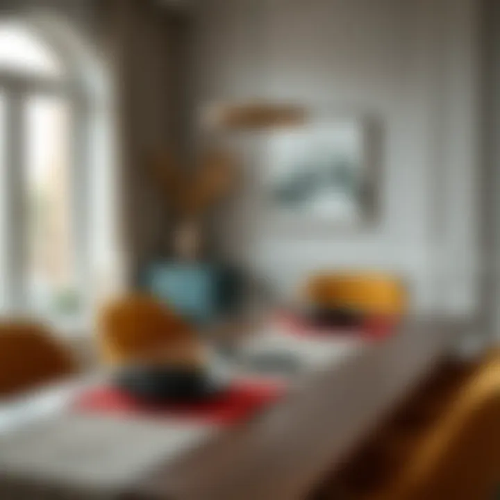 A Sophisticated Dining Table with Contrasting Colors Sophisticated dining table adorned with contrasting colors