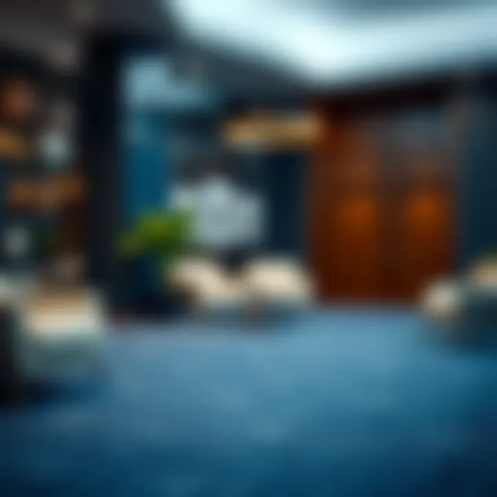 Blue Carpet in Contemporary Office Elegant blue carpet in a contemporary office