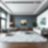 Stylish living room featuring a grey carpet