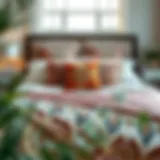 Luxurious king size boho bedding set displayed in a serene bedroom