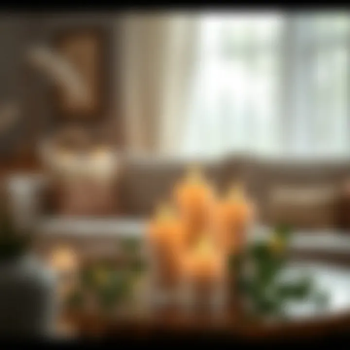 Elegant LED candle arrangement in a cozy setting