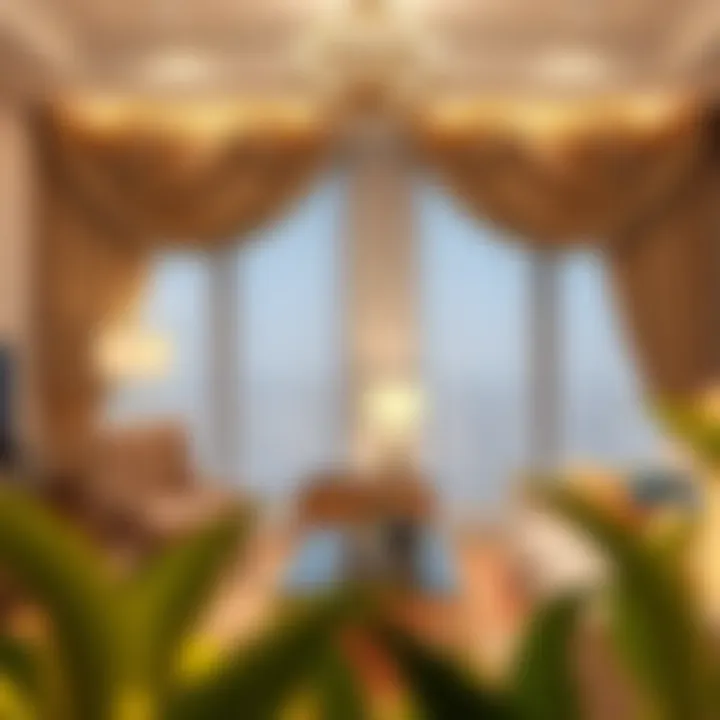 Stylish installation of drapes enhancing interior decor