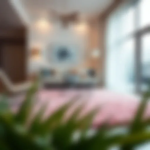 Elegant pink throw rug on a modern living room floor