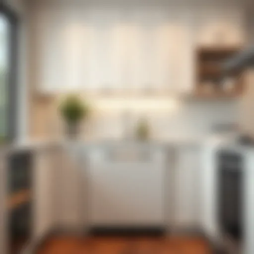 Elegant integration of a dishwasher within modern cabinetry