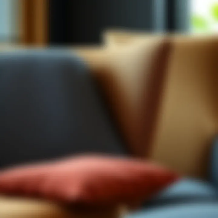 Detailed view of lumbar chair materials and textures