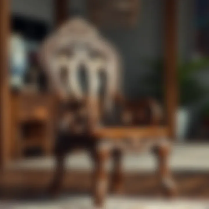 Elegant wooden chair showcasing intricate craftsmanship