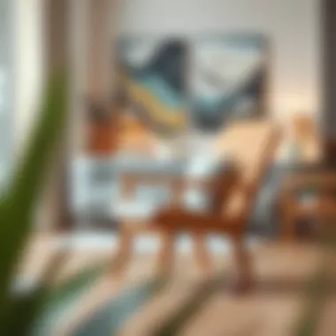 Modern ergonomic wooden chair in a stylish living room