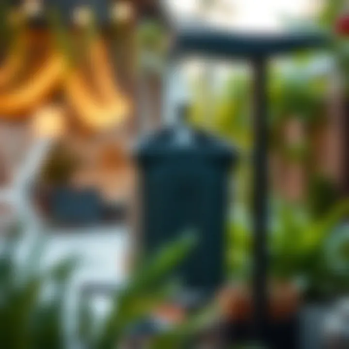 Eco-friendly outdoor trash bag holder in use