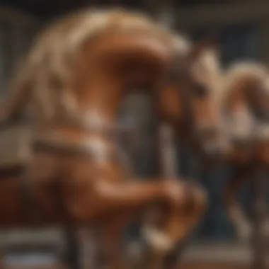 Intricate Craftsmanship of Wooden Rocking Horses A beautifully crafted wooden rocking horse showcasing intricate details