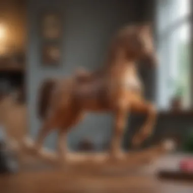 Eco-Friendly Wooden Rocking Horse with Sustainable Materials An eco-friendly wooden rocking horse made from sustainable materials