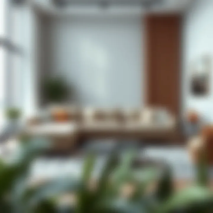 Elegant Beige Sofa in Modern Living Room Elegant beige contemporary sofa in a modern living room setting