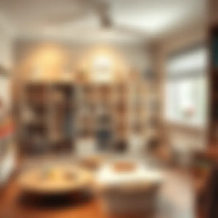 Children's Playroom with Custom Cube Storage Functional cube storage design tailored for a children's playroom