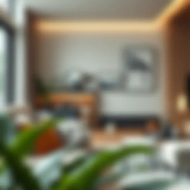 Elegant integration of trash can into living room decor