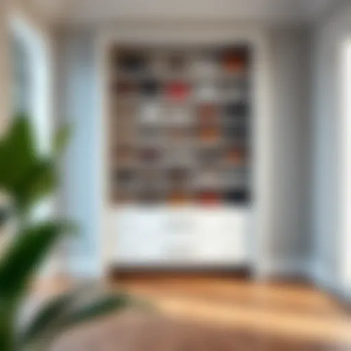 Elegant shoe rack in a minimalist entryway showcasing organization and style