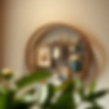 Elegant circular shelf showcasing decorative items