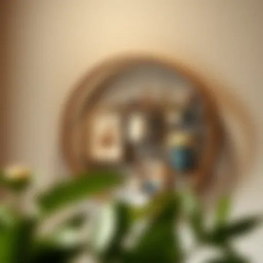 Stylish Arrangement on Circle Shelf Elegant circular shelf showcasing decorative items