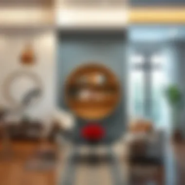 Circle shelf integrated into various interior designs