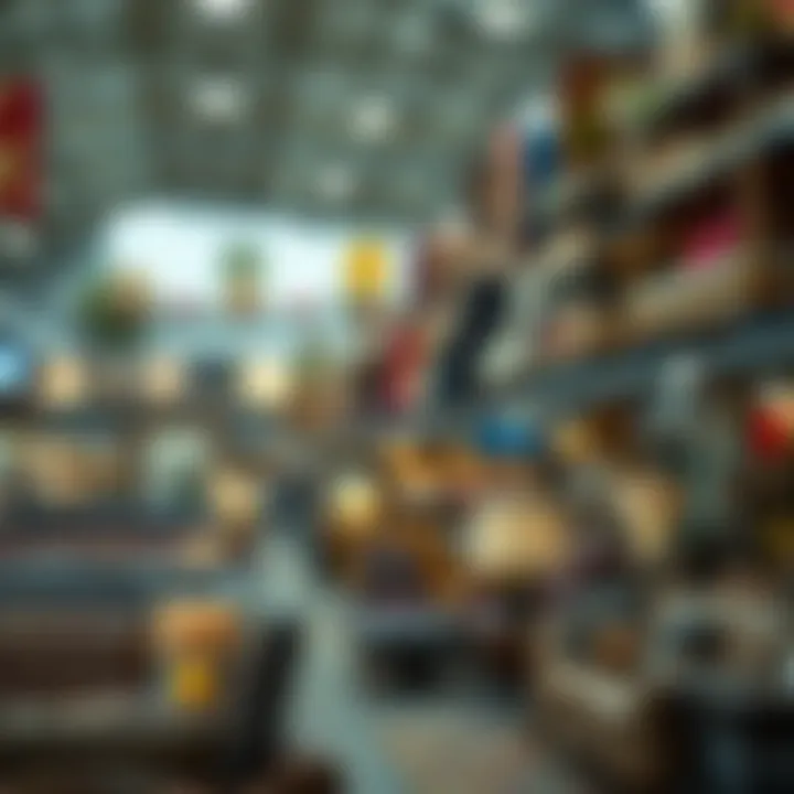 Vibrant Wholesale Furniture Market Scene An overview of a bustling wholesale furniture market in Memphis